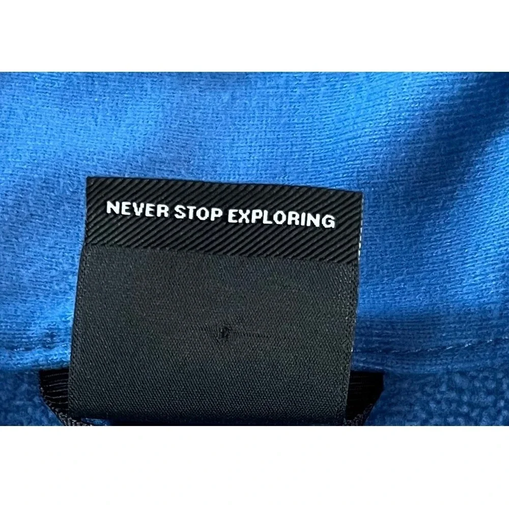 The North Face Mens Blue Heathered Quarter Zip Fleece Pullover Size Large